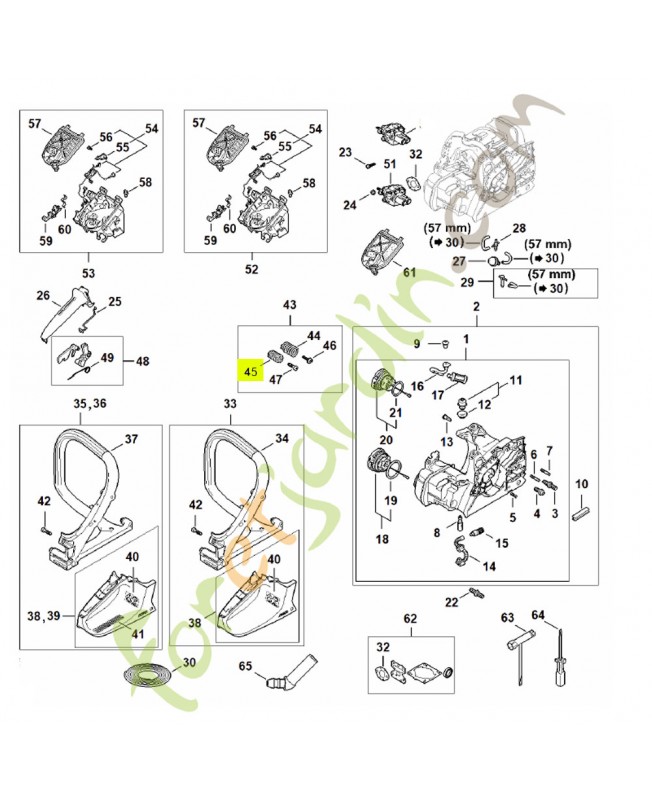 Ressort 0000-791-3106- Pièce détachée Stihl