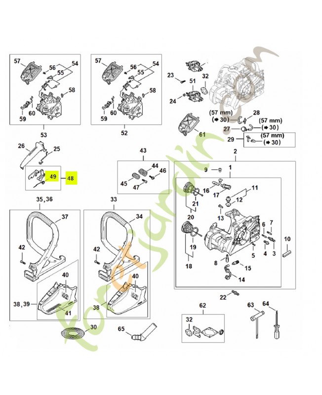 Manette des gaz 1148-180-1500- Pièce détachée Stihl