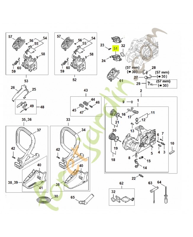 Carburateur 1148/63 1148-120-0663- Pièce détachée Stihl