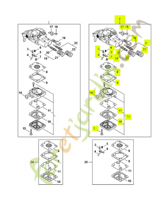 Carburateur 1148/63 1148-120-0663- Pièce détachée Stihl