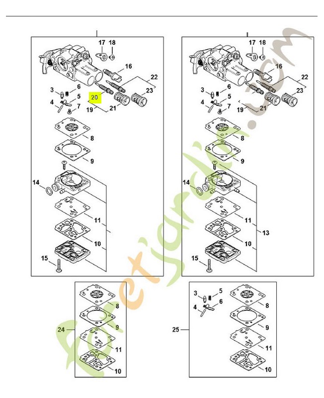 Vis h de richesse à haut régime Z000-030-Z000- Pièce détachée Stihl
