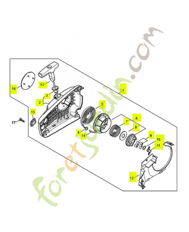 Carter de ventilateur avec lanceur 1137-080-2117- Pièce détachée Stihl