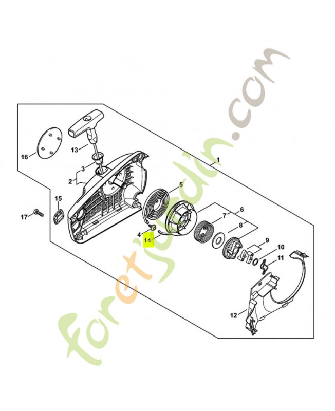 Câble de lancement Ø 2,7x800 mm 0000-195-8204. Pièce détachée Stihl