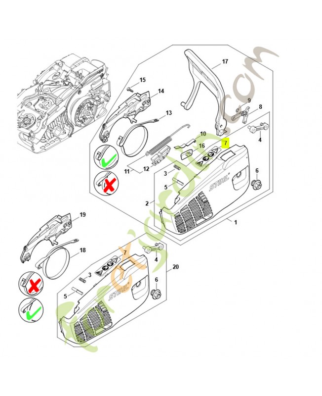 Pictogramme avertissement 0000-967-7258. Pièce détachée Stihl / Vicking