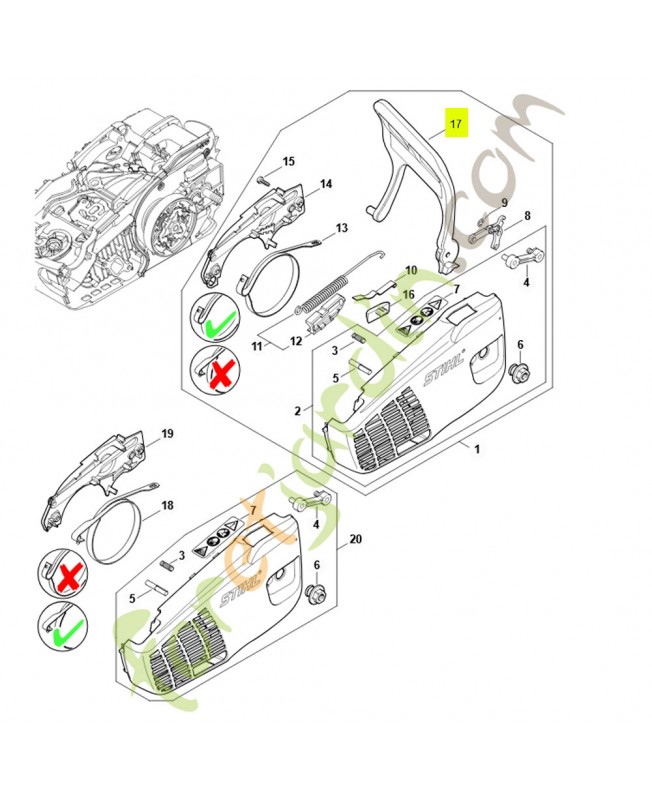Protege main ms 194 c-e 1137-792-9102 - Pièce détachée Stihl
