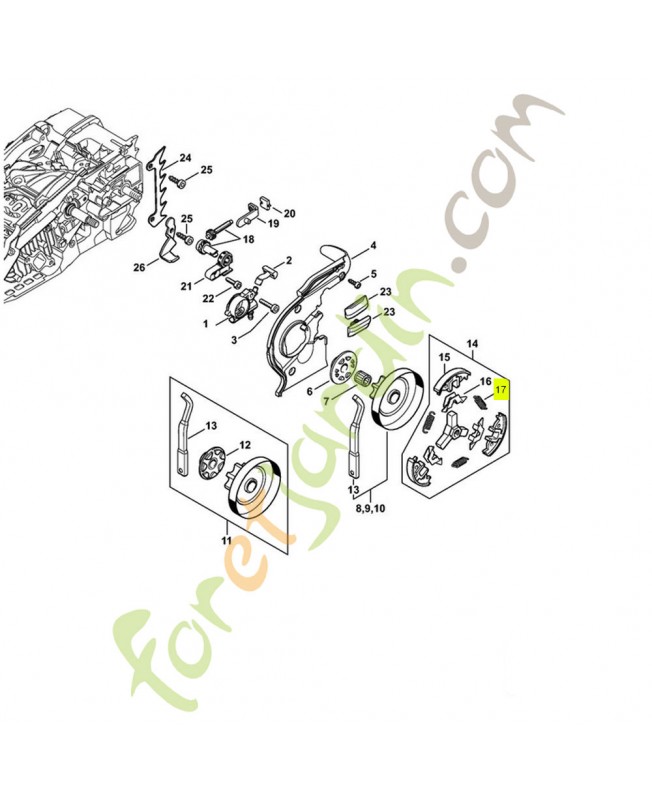 Ressort de tension 0000-997-5605 stihl.Pièce de rechange Stihl