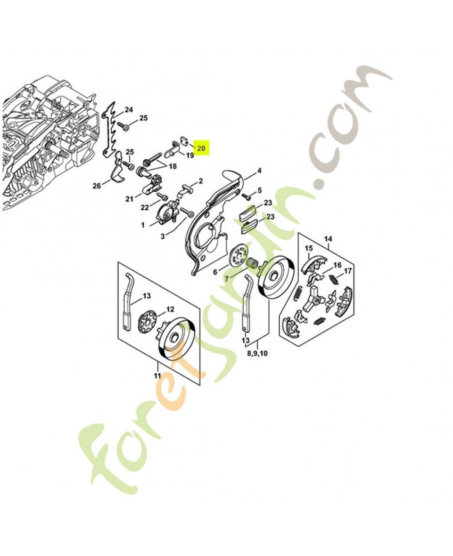 Pièce de pression 1123-664-1400.  Pièce détachée Stihl / Vicking