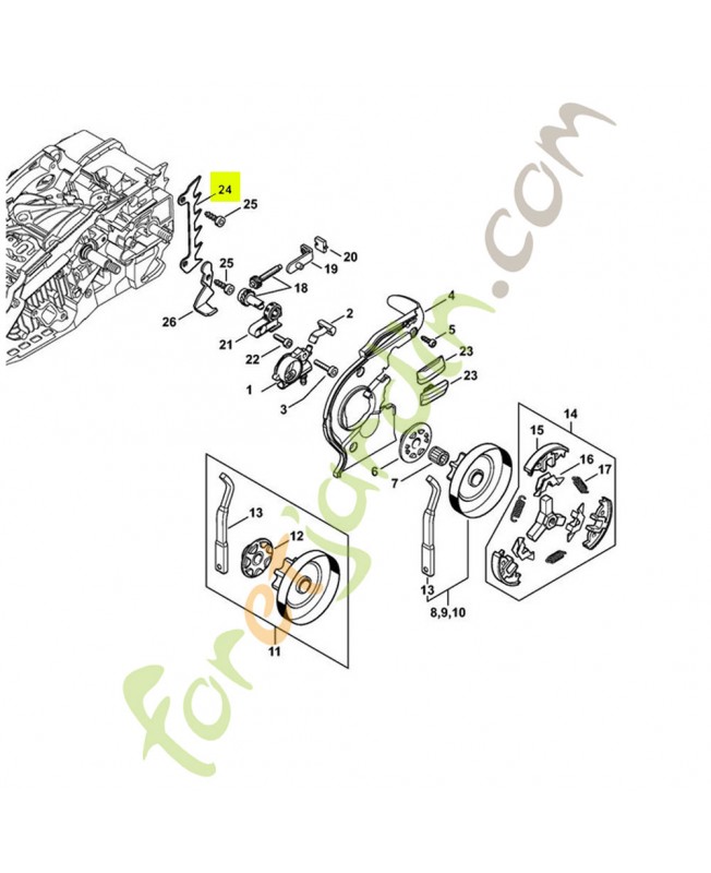 Griffe 1129-664-0500 stihl.Pièce de rechange stihl
