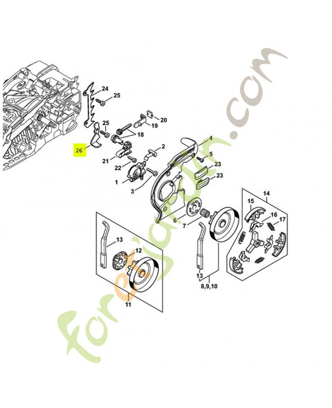 Arrêt de chaine 1129-656-7701. Pièce détachée Stihl / Vicking