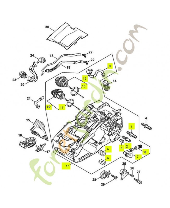 Carter moteur ms 1137-020-3005- Pièce détachée Stihl / Vicking