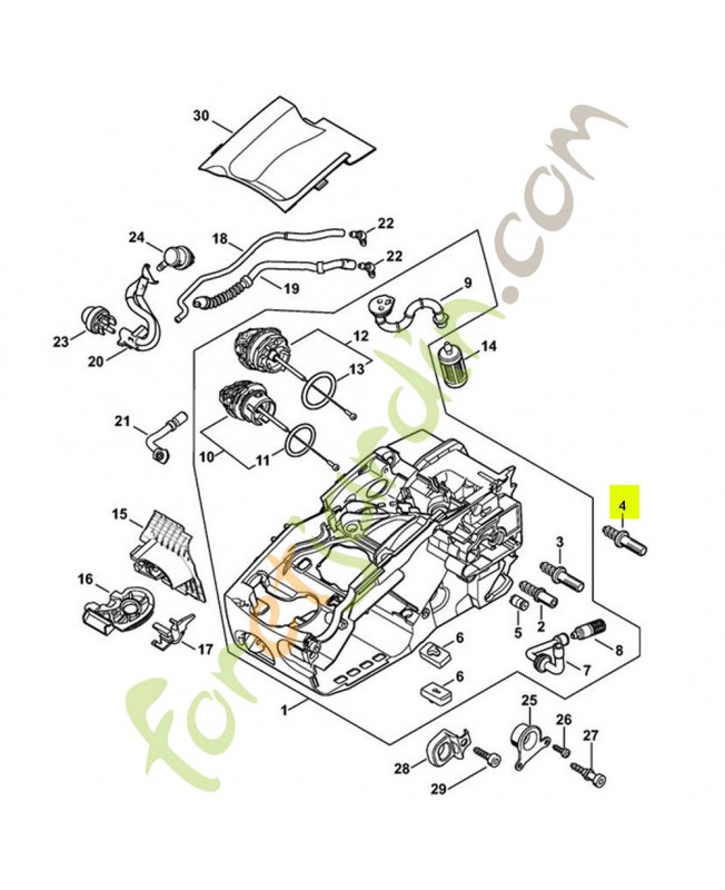 Vis à embase d9/m8 0000-664-2415- Pièce détachée Stihl / Vicking