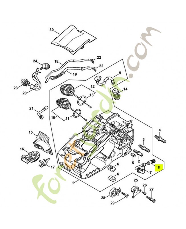 Crepine aspirante 1123-640-3800 - Pièce détachée Stihl