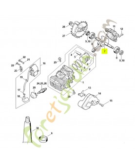 Vilebrequin 1137-030-0403- Pièce détachée Stihl / Vicking
