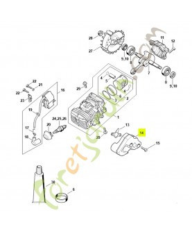 Silencieux 1137-140-0608- Pièce détachée Stihl / Vicking