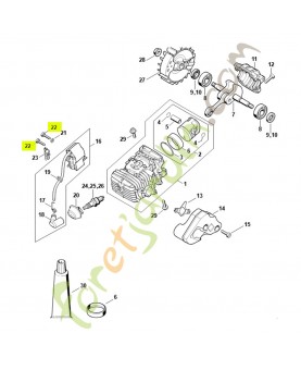 Vis cylindrique 4x20 9075-478-3022. Pièce de rechange Sithl