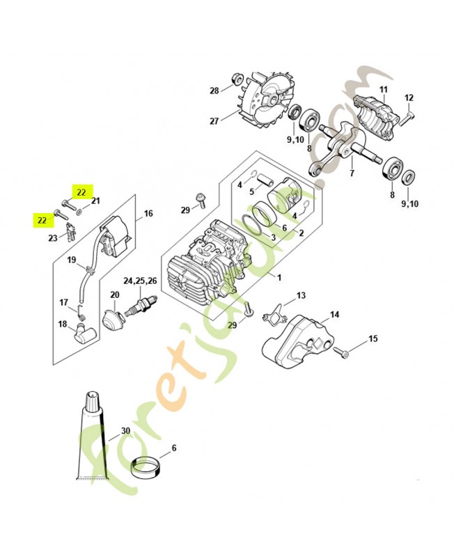 Vis cylindrique 4x20 9075-478-3022. Pièce de rechange Sithl