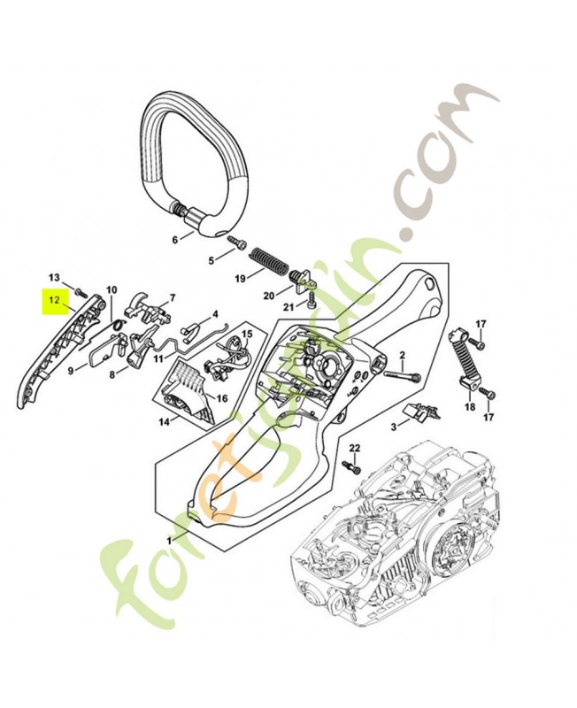 Monture de poignee 1137-791-0602 - Pièce détachée Stihl / Vicking Monture de poignee 1137-791-0602 - Pièce détachée Stihl / Vicking