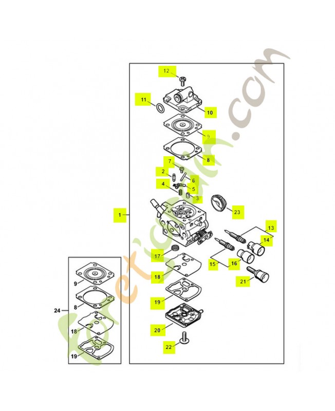 Carburateur 1137-120-0621 - Pièce détachée Stihl / Vicking Carburateur 1137-120-0621 - Pièce détachée Stihl / Vicking