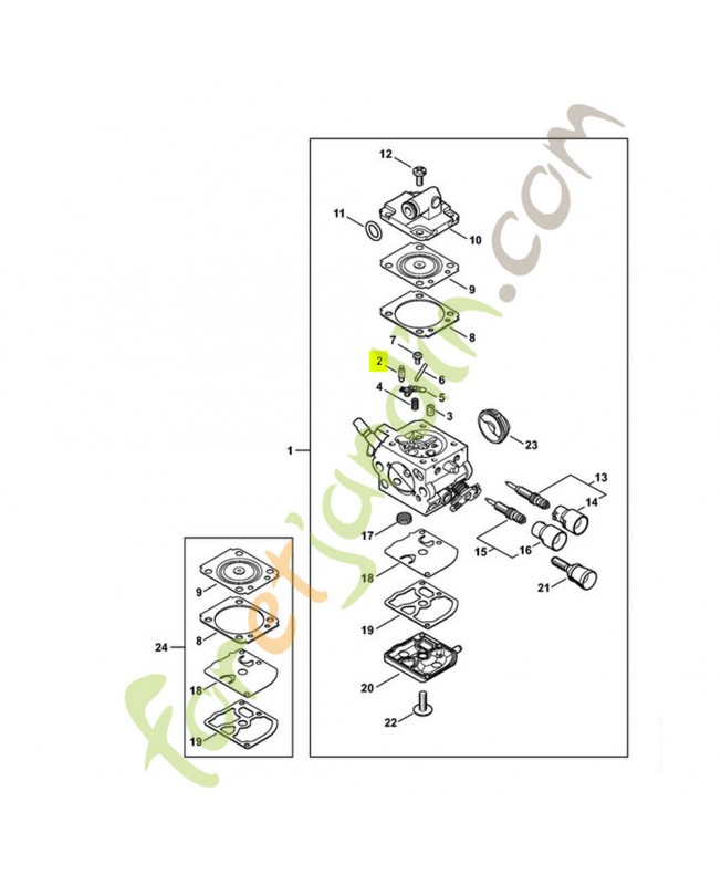 Pointeau d'admission Z000-018-Z000- Pièce détachée Stihl