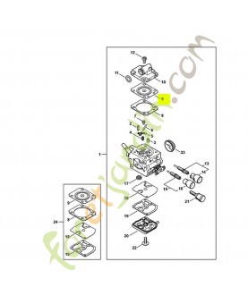 Membrane de réglage 1137-121-4701. Pièce détachée Stihl / Vicking