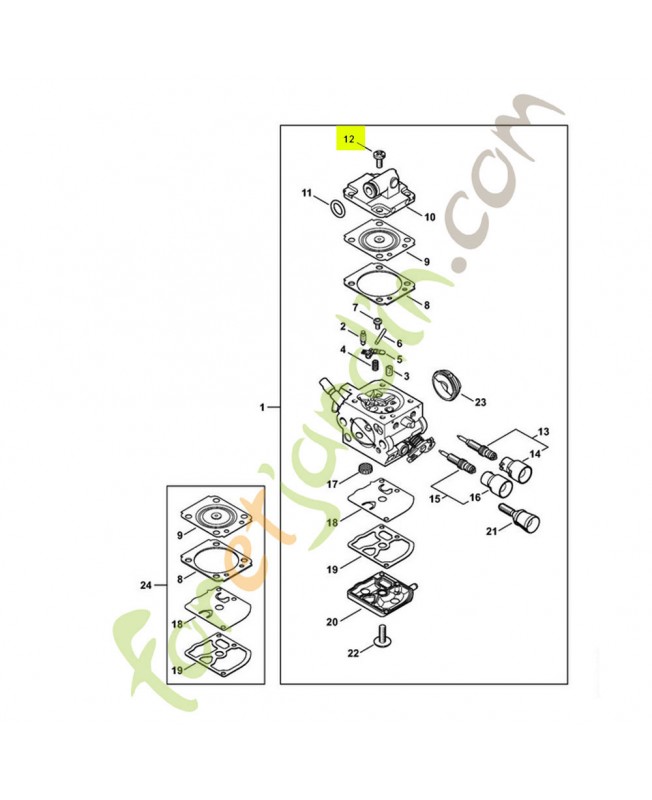 Vis à embase 1120-122-6601. Pièce de rechange Sithl / Vicking Vis à embase 1120-122-6601. Pièce de rechange Sithl / Vicking