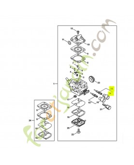 Jeu de pièces vis de réglage de richesse Z010-031-K000- Pièce détachée Stihl / Vicking