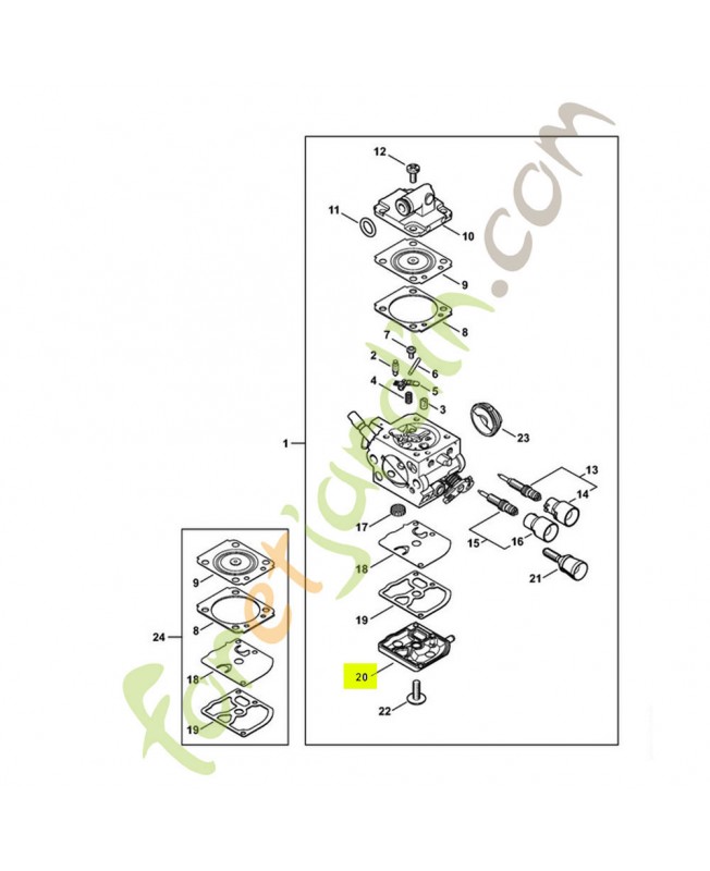 Couvercle de pompe 1137-125-0200- Pièce détachée Stihl