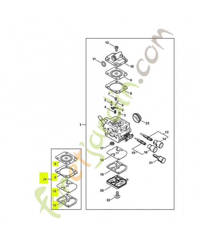 Jeu de joints carburateur 1137-007-1701- Pièce détachée Stihl