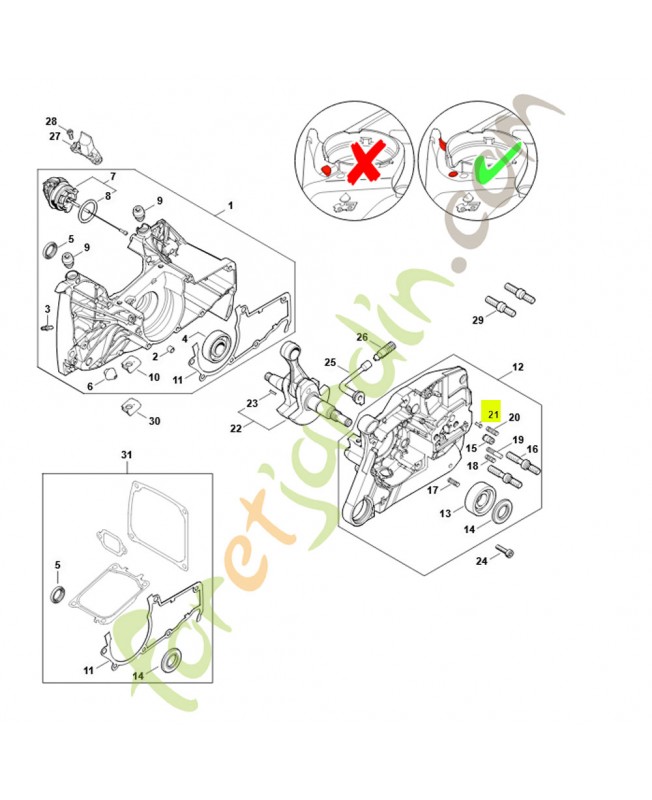Clou cannele cylindrique 0000-974-1200- Pièce de détachée Sithl / Vicking