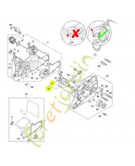 Vilebrequin Stihl ref. 1144-030-0402 Remplace référence 1144-030-0401 et 1144-030-0400