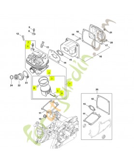 Cylindre avec piston d.56mm 1144-020-1202. Pièce détachée Stihl