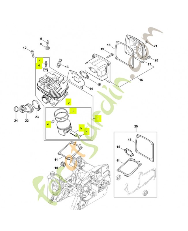 Cylindre avec piston d.56mm 1144-020-1202. Pièce détachée Stihl Cylindre avec piston d.56mm 1144-020-1202. Pièce détachée Stihl