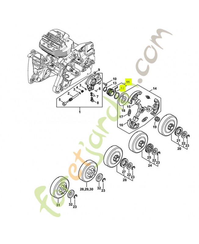 Vis sans fin 1144-640-7101. Pièce détachée Stihl