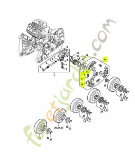 Embrayage ms 661 1144-160-2001- Pièce détachée Stihl / Vicking