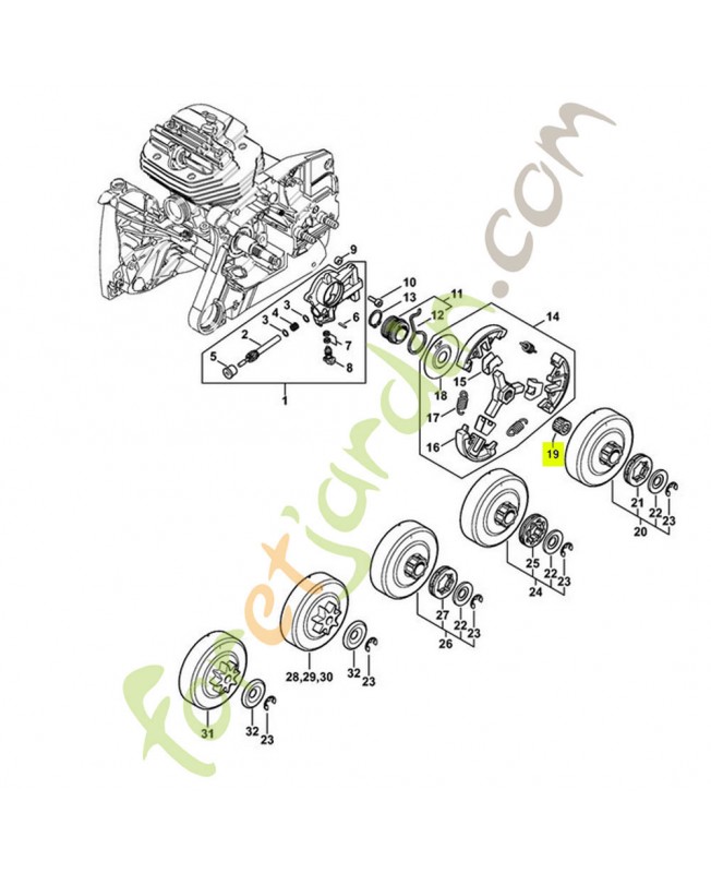 Roulement à aiguilles 10x16x13 Stihl 9512-933-2382