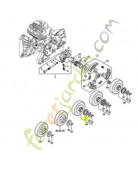 Pignon à anneau 0.404" 7D  0000-642-1207- Pièce détachée Stihl / Vicking