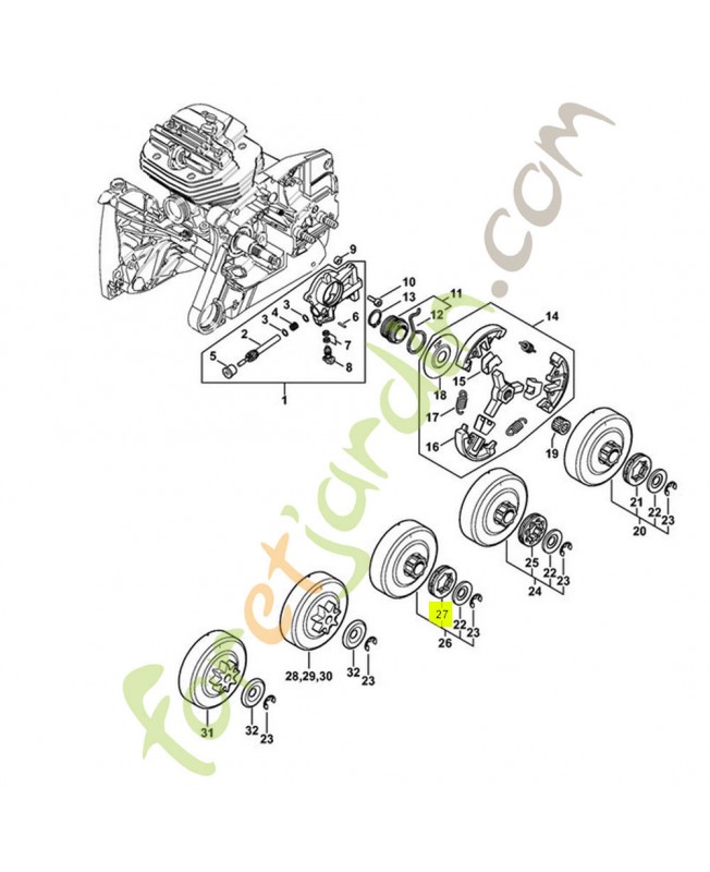 Pignon à anneau 0.404" 7D  0000-642-1207- Pièce détachée Stihl / Vicking