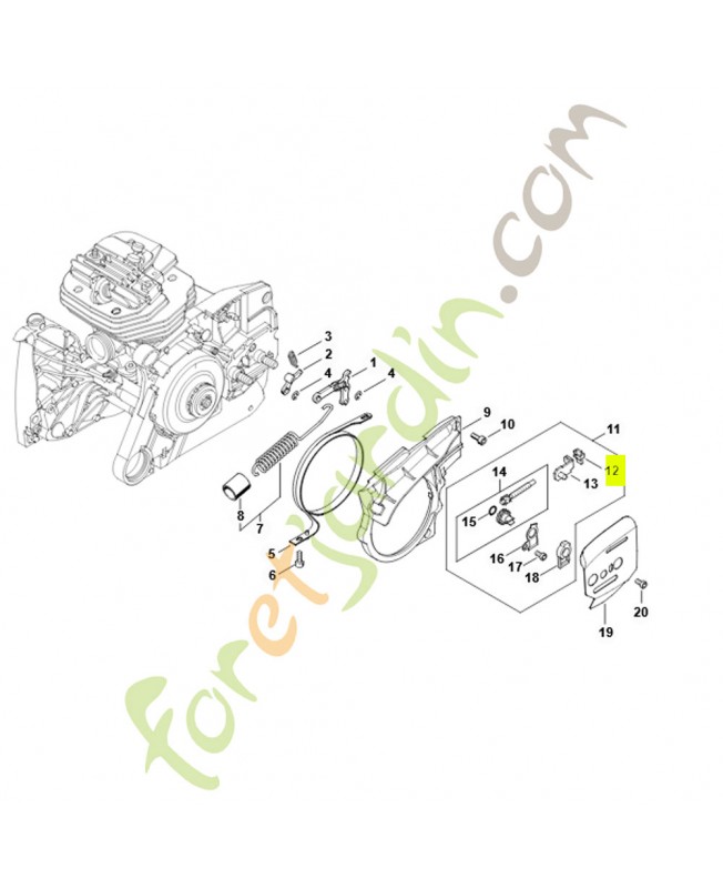 Pièce de pression 1125-664-1400. Pièce détachée Stihl