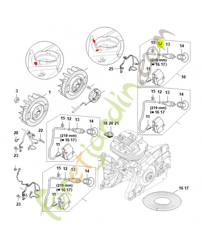 Ressort coudé 0000-998-0604. Pièce détachée Stihl / Vicking