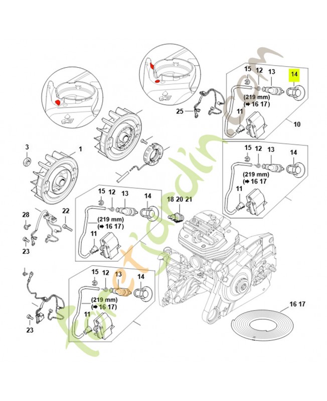 Piece de recouvrement 1128-084-1400- Pièce détachée Stihl / Vicking