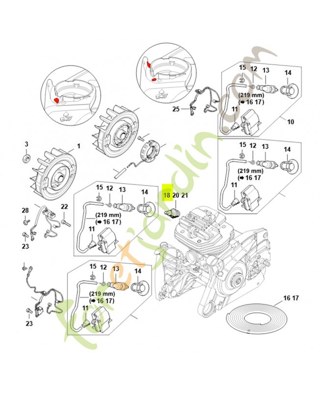 Bougie Les bougies Bosch WSR6F ou NGK BPMR7A.  0000-400-7000 STIHL