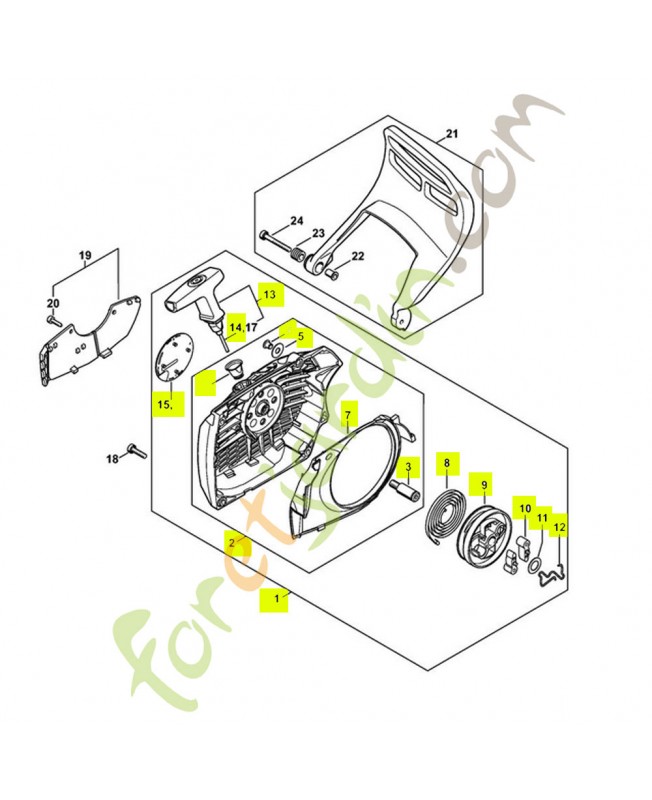 Carter ventilateur avec lanceur 1144-080-2102. Pièce détachée Stihl / Vicking Carter ventilateur avec lanceur 1144-080-2102. Pièce détachée Stihl / Vicking