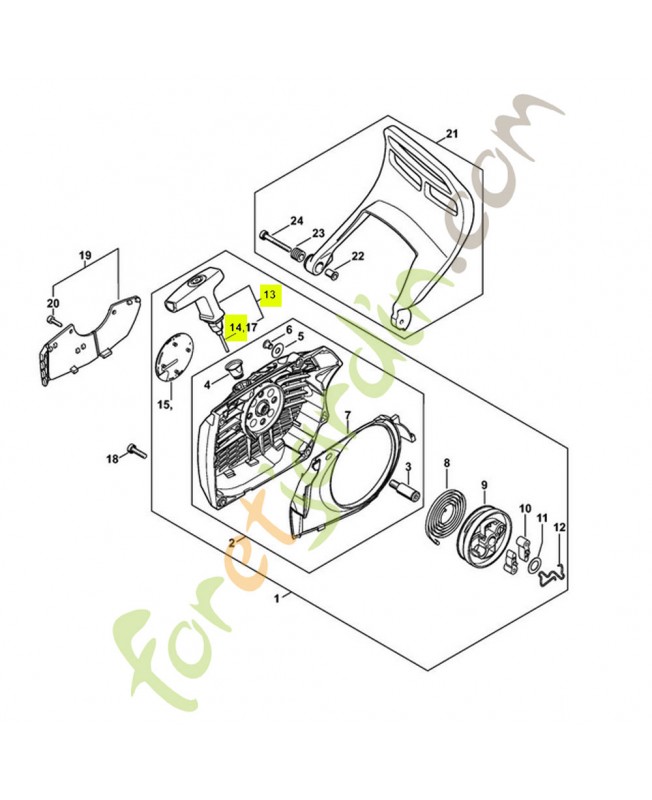 Poignée elasto 1122-190-3400. Pièce détachée Stihl