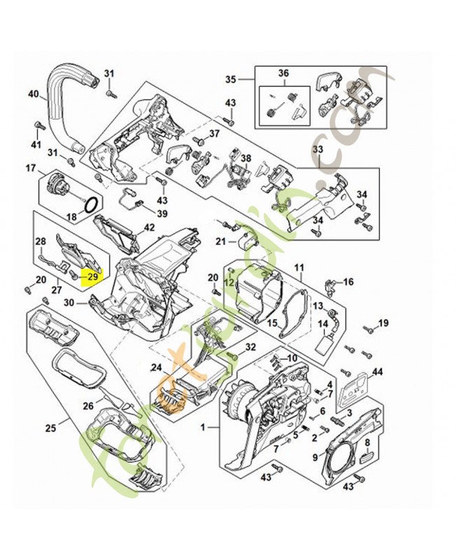 Vis parker is p6 x 19 Stihl ref. 9074-478-4425 Remplace référence 9074-478-4435