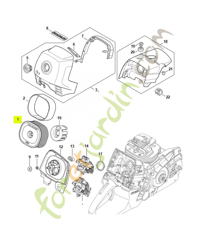 Filtre à air Stihl Réf 1144-140-4402