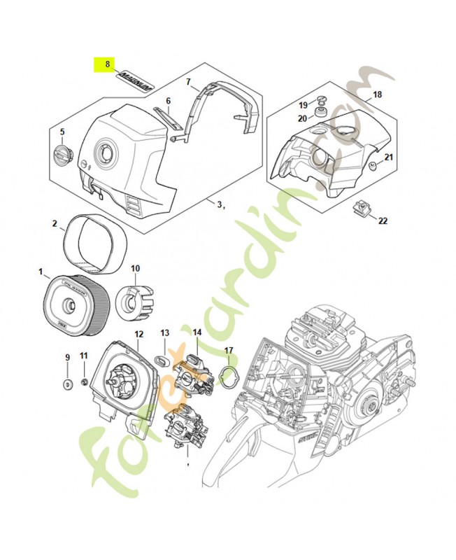 Autocollant magnum 0000-967-1593- Pièce détachée Stihl