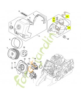 Capot moteur Stihl réf 1144-080-1600