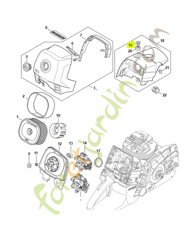 Ecrou a fente 0000-084-7000- Pièce détachée Stihl / Vicking