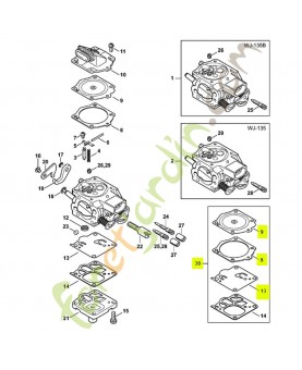 Jeu de joints carburateur 1144-007-1700 - Pièce détachée Stihl / Vicking