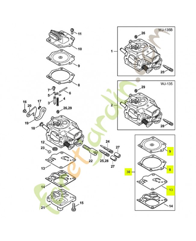 Jeu de joints carburateur 1144-007-1700 - Pièce détachée Stihl / Vicking